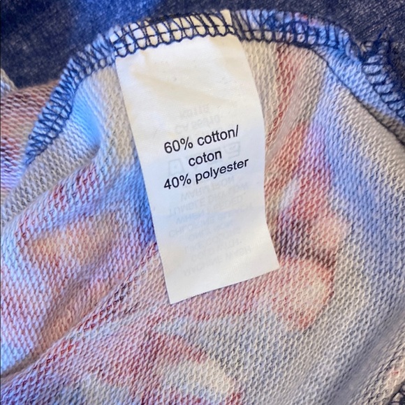 Floral Blue and Red Short Sleeve Top - Picture 6 of 6